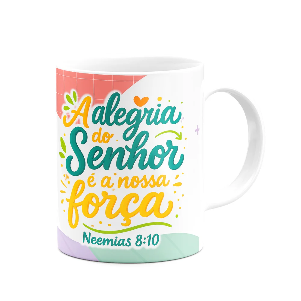 Imagem 4 de 5 do produto Caneca Religiosa Versículos Bíblicos - Neemias 8:10