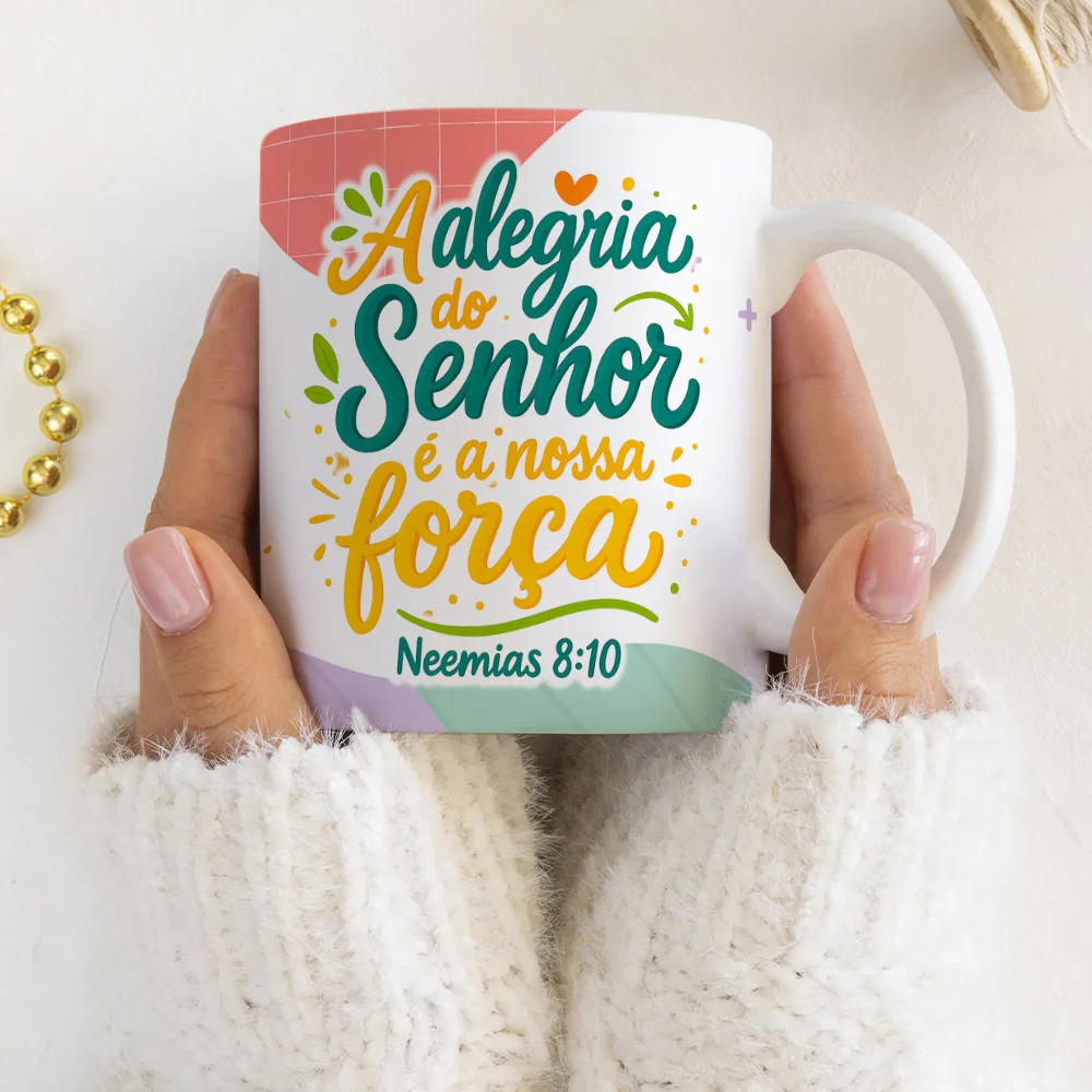 Imagem 5 de 5 do produto Caneca Religiosa Versículos Bíblicos - Neemias 8:10