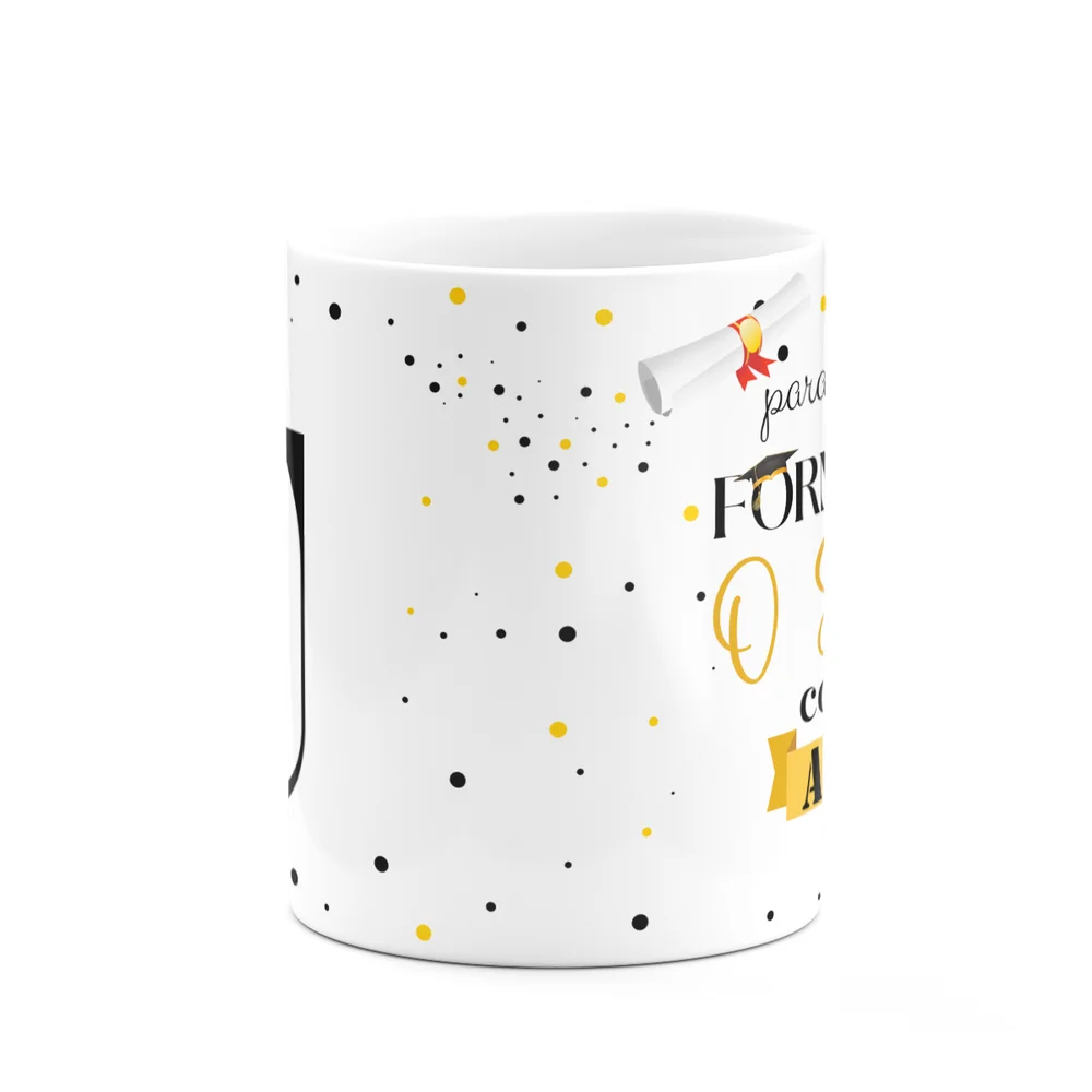Imagem 3 de 5 do produto Caneca De Formatura - Inicial Do Nome Letra U - 325ml