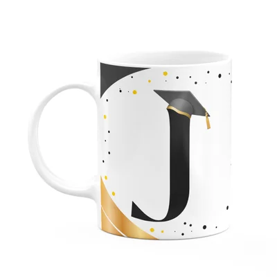 Caneca De Formatura - Inicial Do Nome Letra J - 325ml