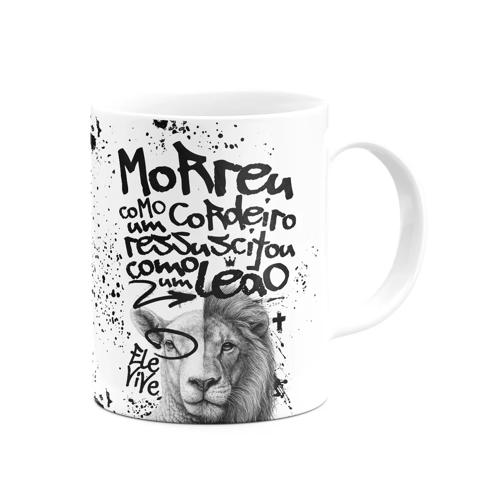 Imagem 3 de 3 do produto Caneca Religiosa - Ressuscitou Como Um Leão