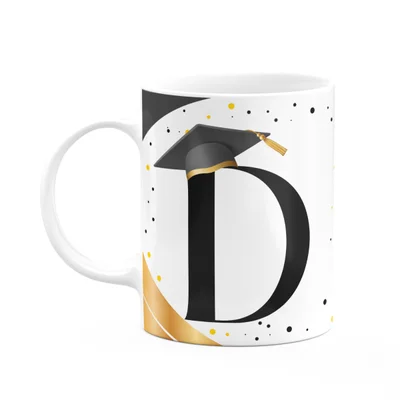 Caneca De Formatura - Inicial Do Nome Letra D - 325ml