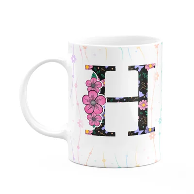 Caneca Today - Com Inicial Do Nome Letra H - 325ml