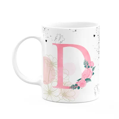 Caneca Motivação - Com Inicial Do Nome Letra D - 325ml