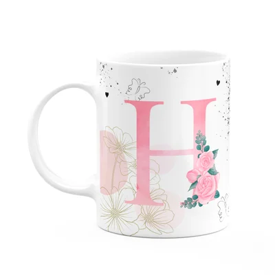 Caneca Motivação - Com Inicial Do Nome Letra H - 325ml