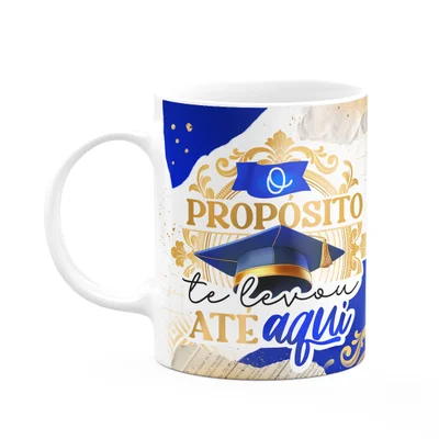 Caneca Formatura G-blue - O Propósito Te Levou Até Aqui