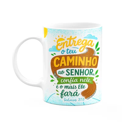 Caneca Religiosa Versículos Bíblicos - Salmos 37:5