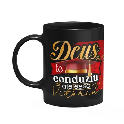 Caneca Formatura Black-red - Deus Te Conduziu Até A Vitória