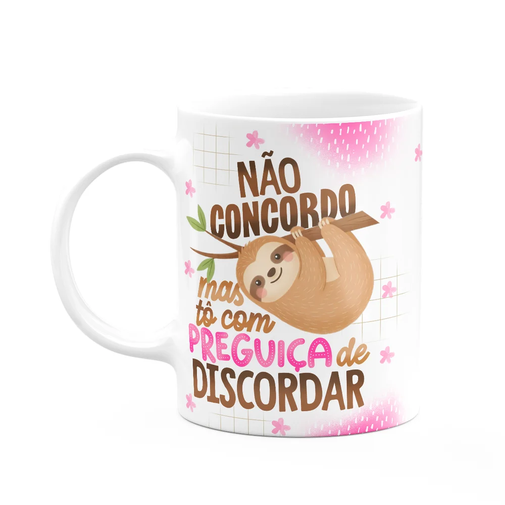 Imagem 1 de 5 do produto Caneca Divertida Vibes - Tô Com Preguiça De Discordar