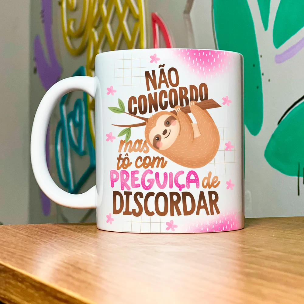 Imagem 2 de 5 do produto Caneca Divertida Vibes - Tô Com Preguiça De Discordar