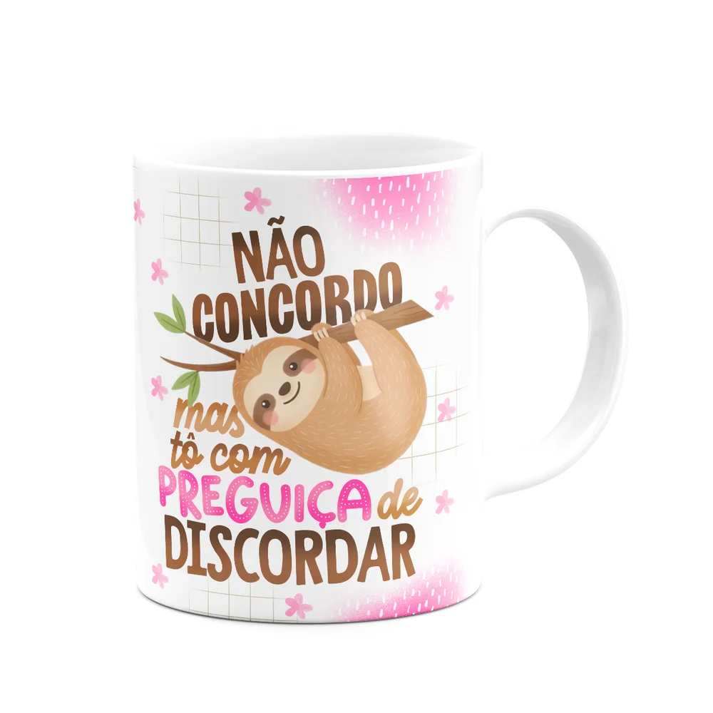 Imagem 4 de 5 do produto Caneca Divertida Vibes - Tô Com Preguiça De Discordar