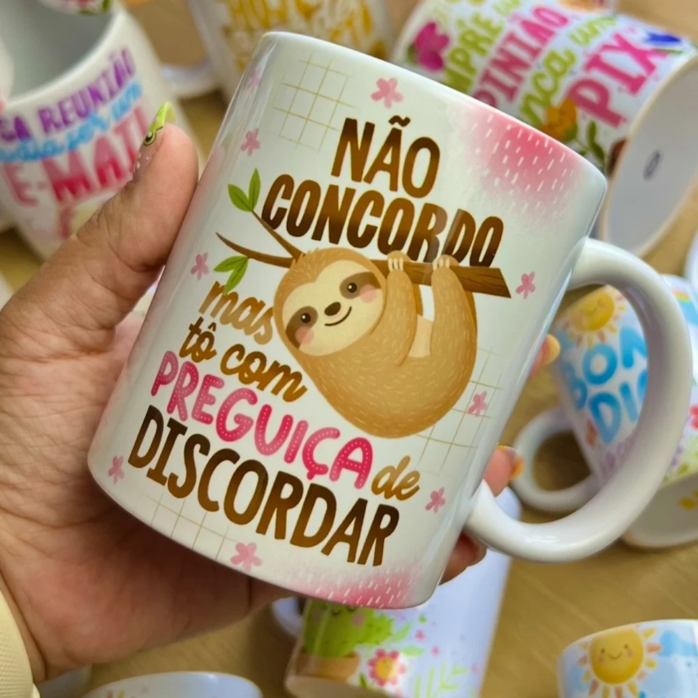 Imagem 5 de 5 do produto Caneca Divertida Vibes - Tô Com Preguiça De Discordar