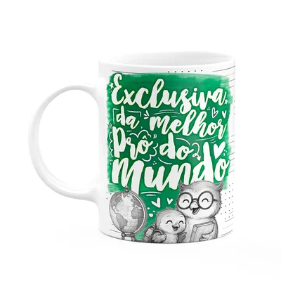 Caneca Professora Coruja - Exclusiva Da Melhor - M-green