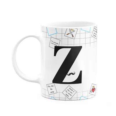 Caneca Do Papai - Inicial Do Nome Letra Z - 325ml