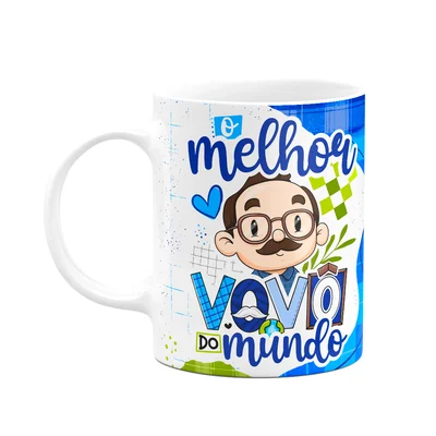 Caneca Dos Avós Cartoon - O Melhor Vovô Do Mundo - M2