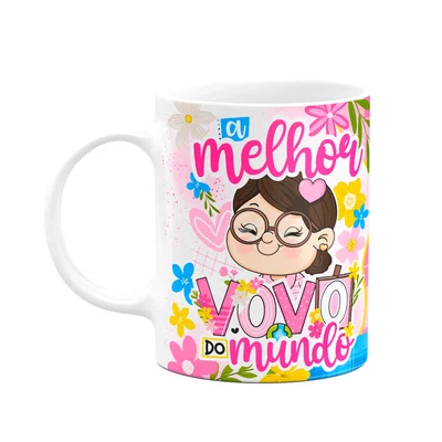 Caneca Dos Avós Cartoon - A Melhor Vovó Do Mundo - M3