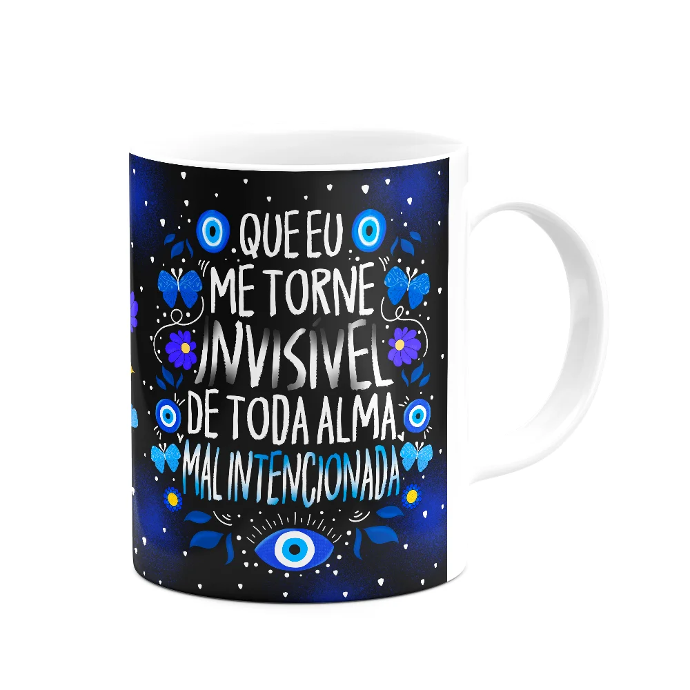 Imagem 2 de 3 do produto Caneca Proteção - Que Eu Me Torne Invisível - 325ml - B-dark