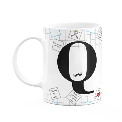 Caneca Do Papai - Inicial Do Nome Letra Q - 325ml