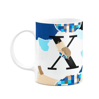 Caneca Professores - Inicial Do Nome Letra X - 325ml