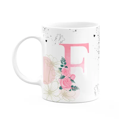 Caneca Motivação - Com Inicial Do Nome Letra F - 325ml