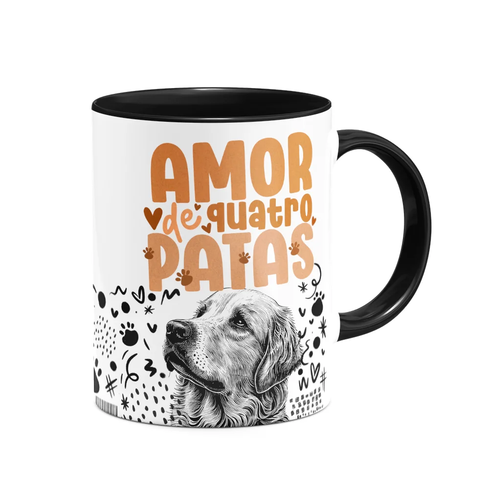 Imagem 2 de 3 do produto Caneca - Amor De Quatro Patas - Golden - B-black