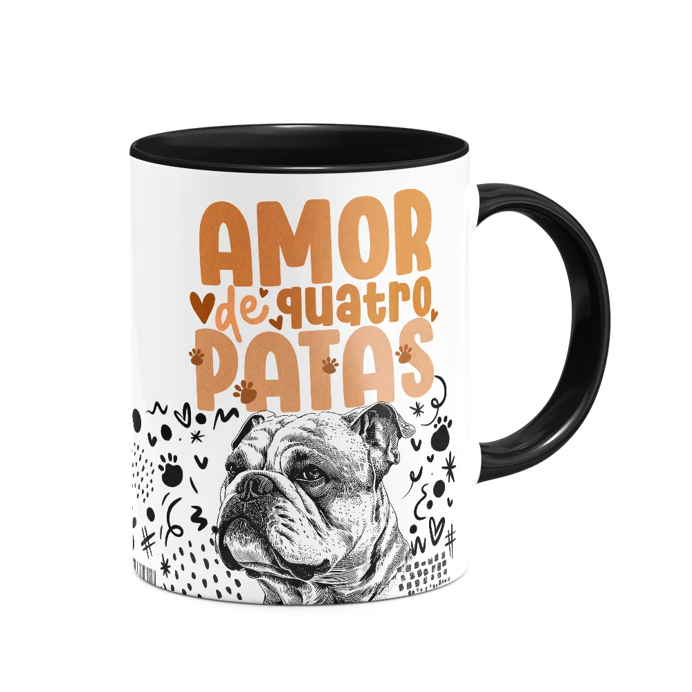 Imagem 2 de 3 do produto Caneca - Amor De Quatro Patas - Buldogue Inglês - B-black