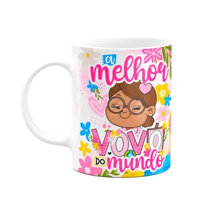 Caneca Dos Avós Cartoon - A Melhor Vovó Do Mundo - M7