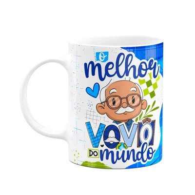 Caneca Dos Avós Cartoon - O Melhor Vovô Do Mundo - M7