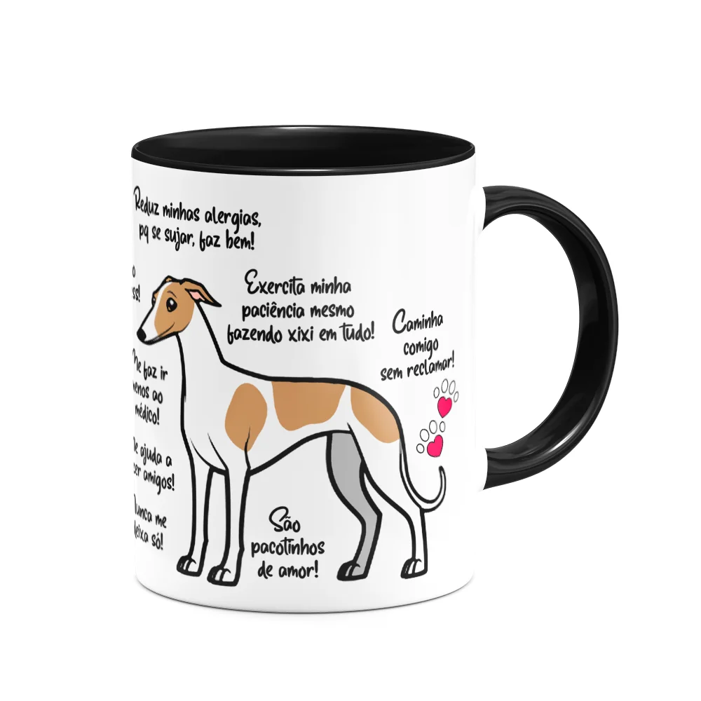 Imagem 2 de 3 do produto Caneca Dog - Meu Galgo, Melhor Pessoa! B-black