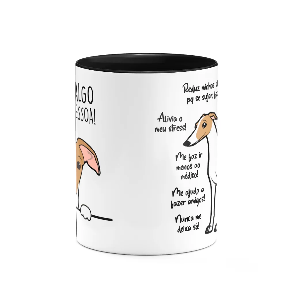 Imagem 3 de 3 do produto Caneca Dog - Meu Galgo, Melhor Pessoa! B-black