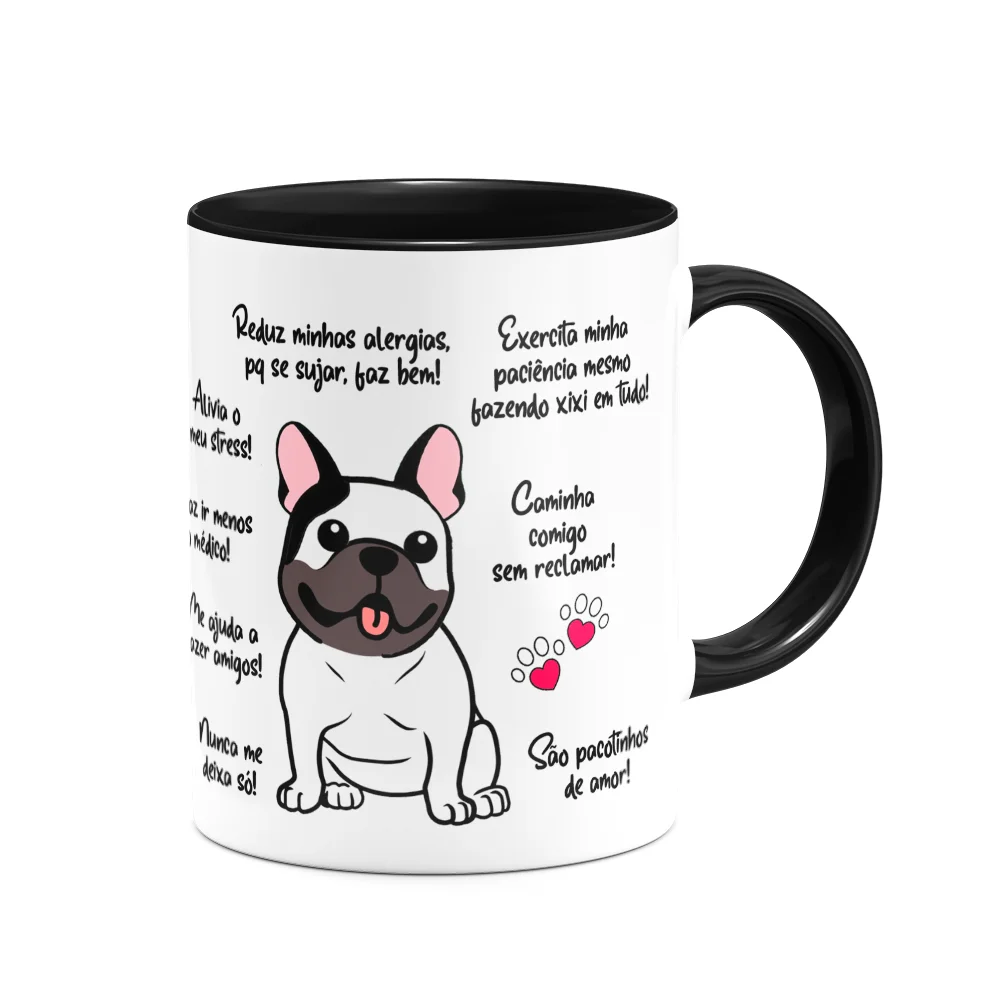 Imagem 2 de 3 do produto Caneca - Meu Buldogue Francês, Melhor Pessoa! B-black
