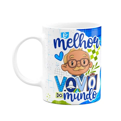 Caneca Dos Avós Cartoon - O Melhor Vovô Do Mundo - M5
