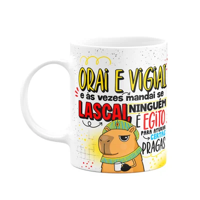 Caneca Divertida Capivaras  - Orai E Vigiai