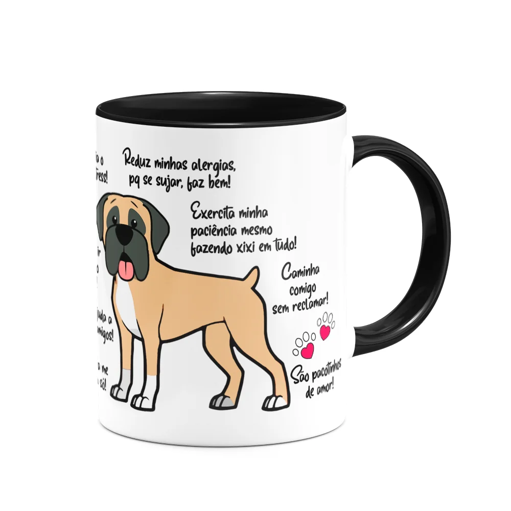 Imagem 2 de 3 do produto Caneca Dog - Meu Bullmastiff, Melhor Pessoa! B-black