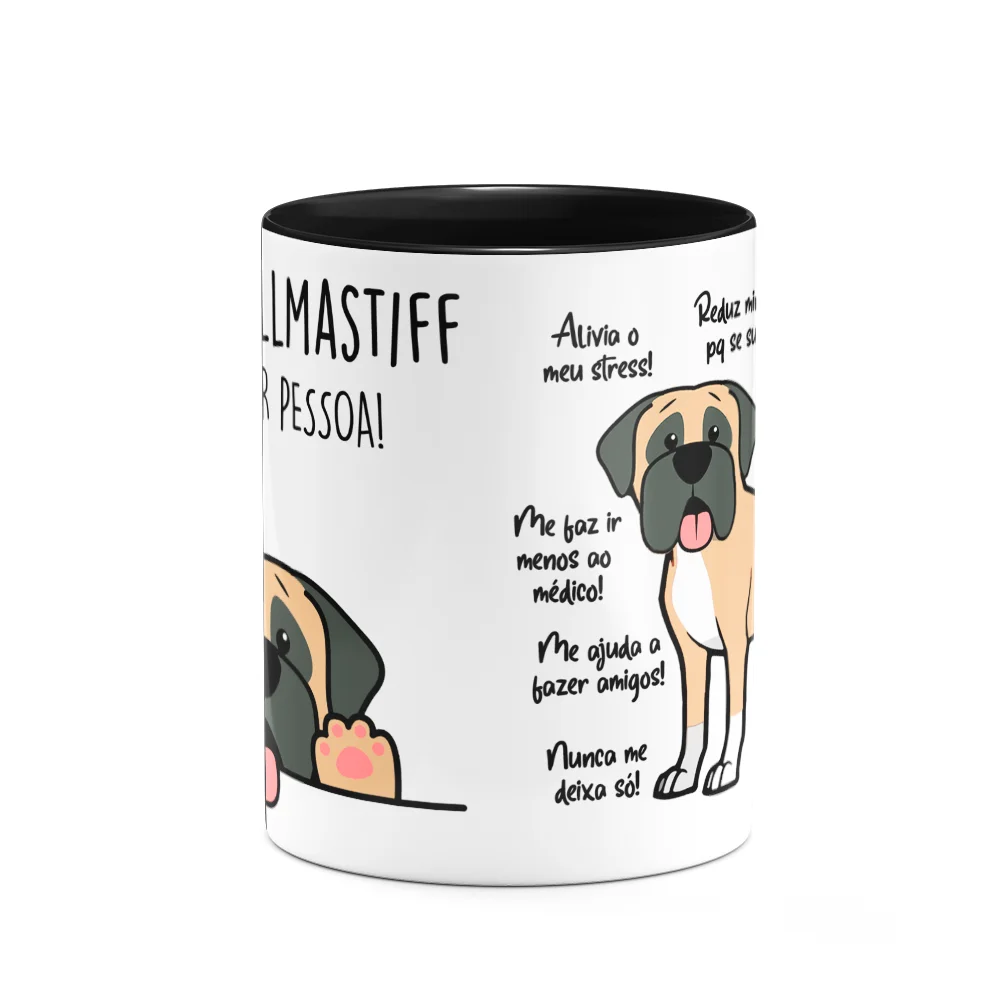 Imagem 3 de 3 do produto Caneca Dog - Meu Bullmastiff, Melhor Pessoa! B-black