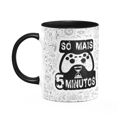 Caneca Gamer - Só Mais 5 Minutos - B-black