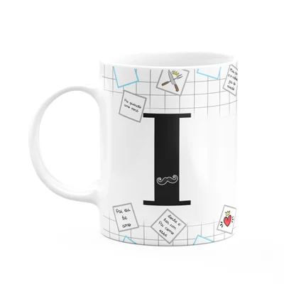 Caneca Do Papai - Inicial Do Nome Letra I - 325ml