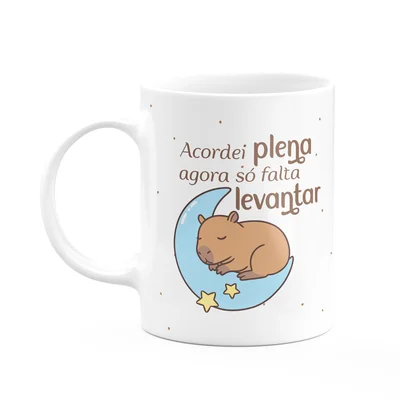 Caneca Divertida Capivaras - Acordei Plena