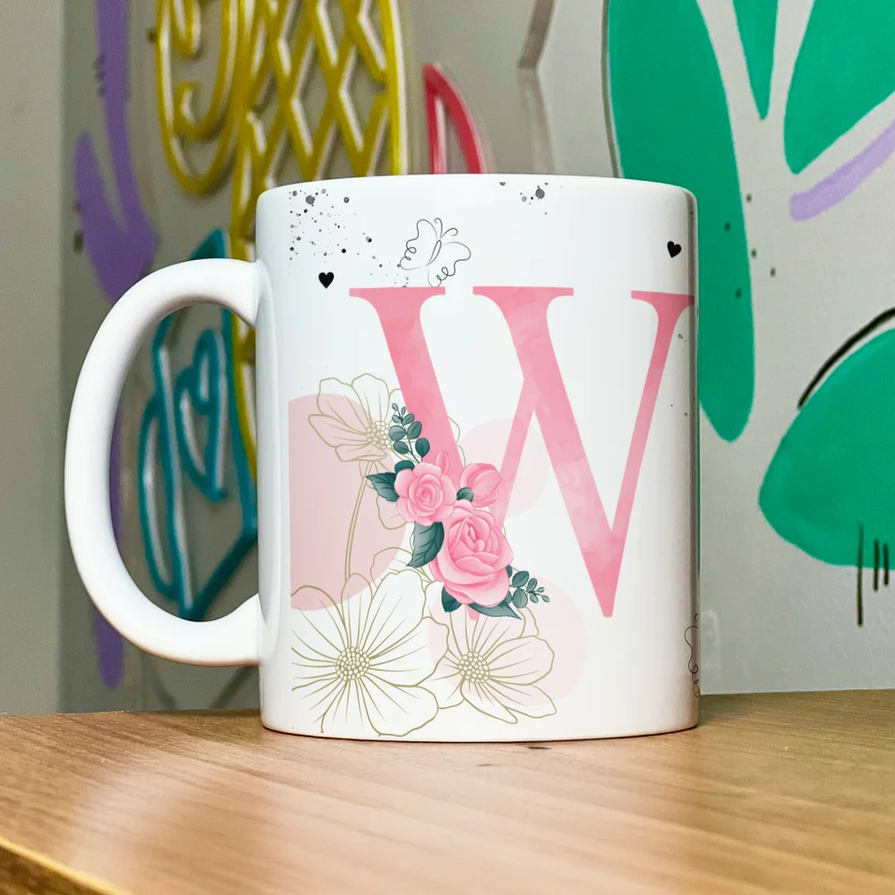 Imagem 4 de 5 do produto Caneca Motivação - Com Inicial Do Nome Letra W - 325ml