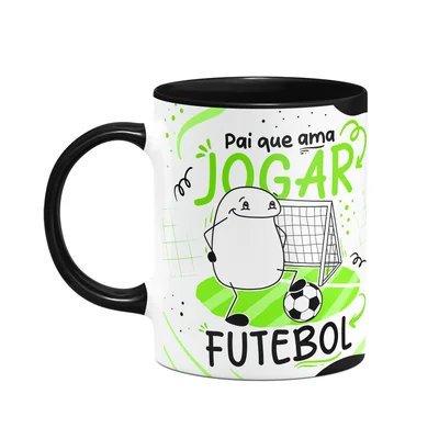 Caneca Flork Pais - Que Ama Jogar Futebol - B-black