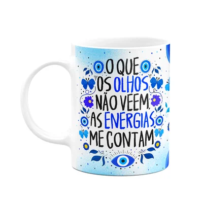 Caneca Proteção Olho Grego - O Que Os Olhos Não Vêem