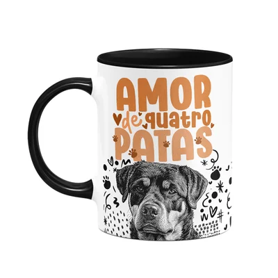 Caneca - Amor De Quatro Patas - Rottweiler - B-black