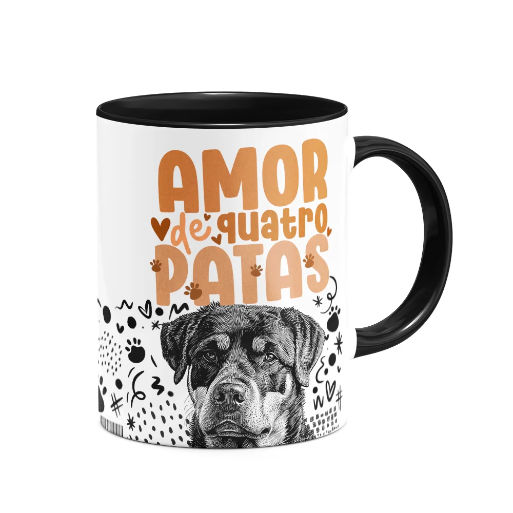 Imagem 2 de 3 do produto Caneca - Amor De Quatro Patas - Rottweiler - B-black