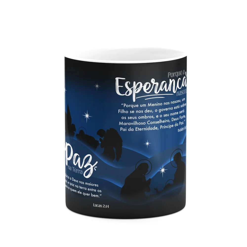Imagem 5 de 5 do produto Caneca Natal Abençoado - Amor Paz Esperança Amor - Branca M2