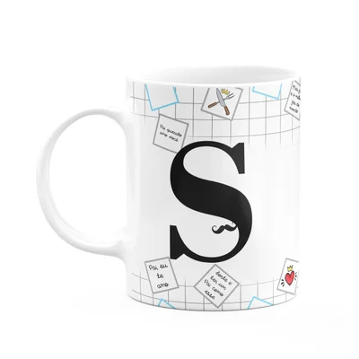 Caneca Do Papai - Inicial Do Nome Letra S - 325ml