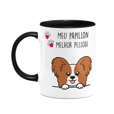 Caneca Dog - Meu Papillon, Melhor Pessoa! B-black