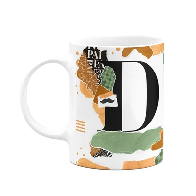 Caneca Do Pai - Inicial Do Nome Letra D - Bg-green