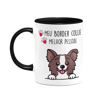 Caneca - Meu Border Collie Puppy, Melhor Pessoa! B-black M2