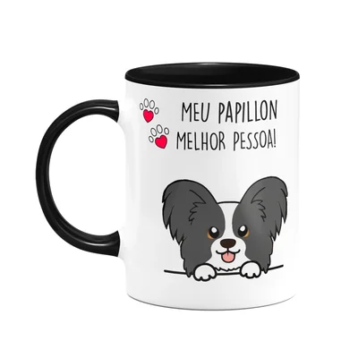 Caneca Dog - Meu Papillon, Melhor Pessoa! B-black - M2