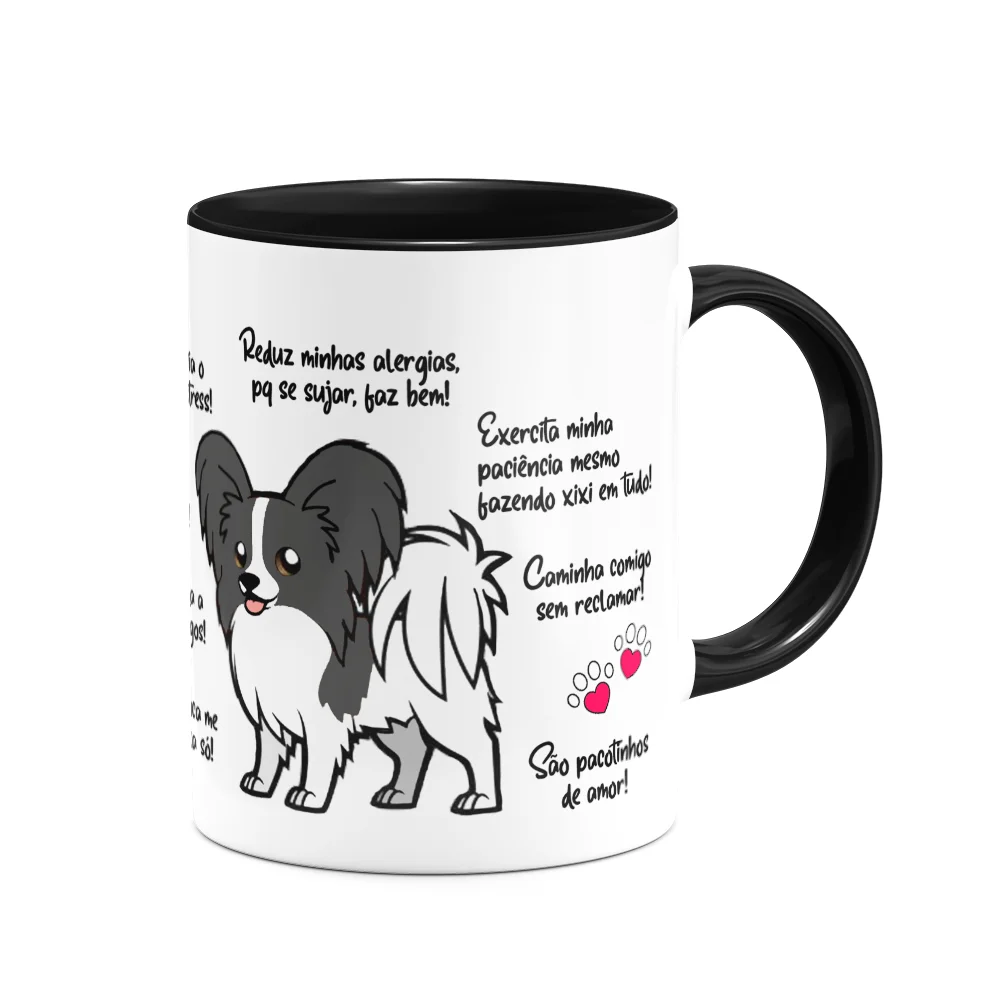 Imagem 2 de 3 do produto Caneca Dog - Meu Papillon, Melhor Pessoa! B-black - M2
